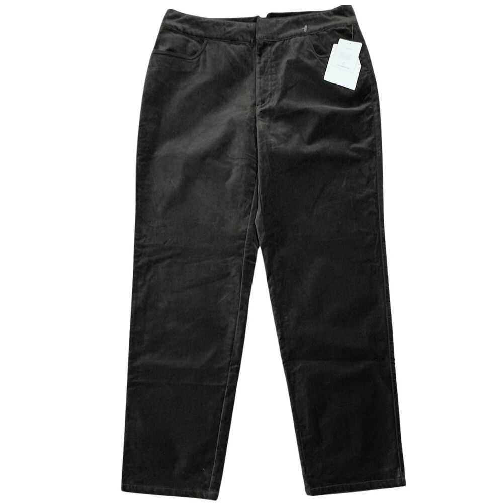 Liz Claiborne Pants Womens Velvet Stretch Pockets Size 12 Dark Olive Classic - Picture 1 of 9